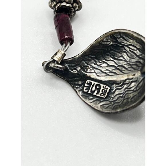 Rare Antique. Fine Sterling Silver .950 Tribal Ethnic Necklace & Owl Pendant - Picture 14 of 16